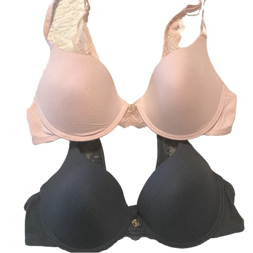 Adrienne Vittadini bundle of two padded lace bras size 36C